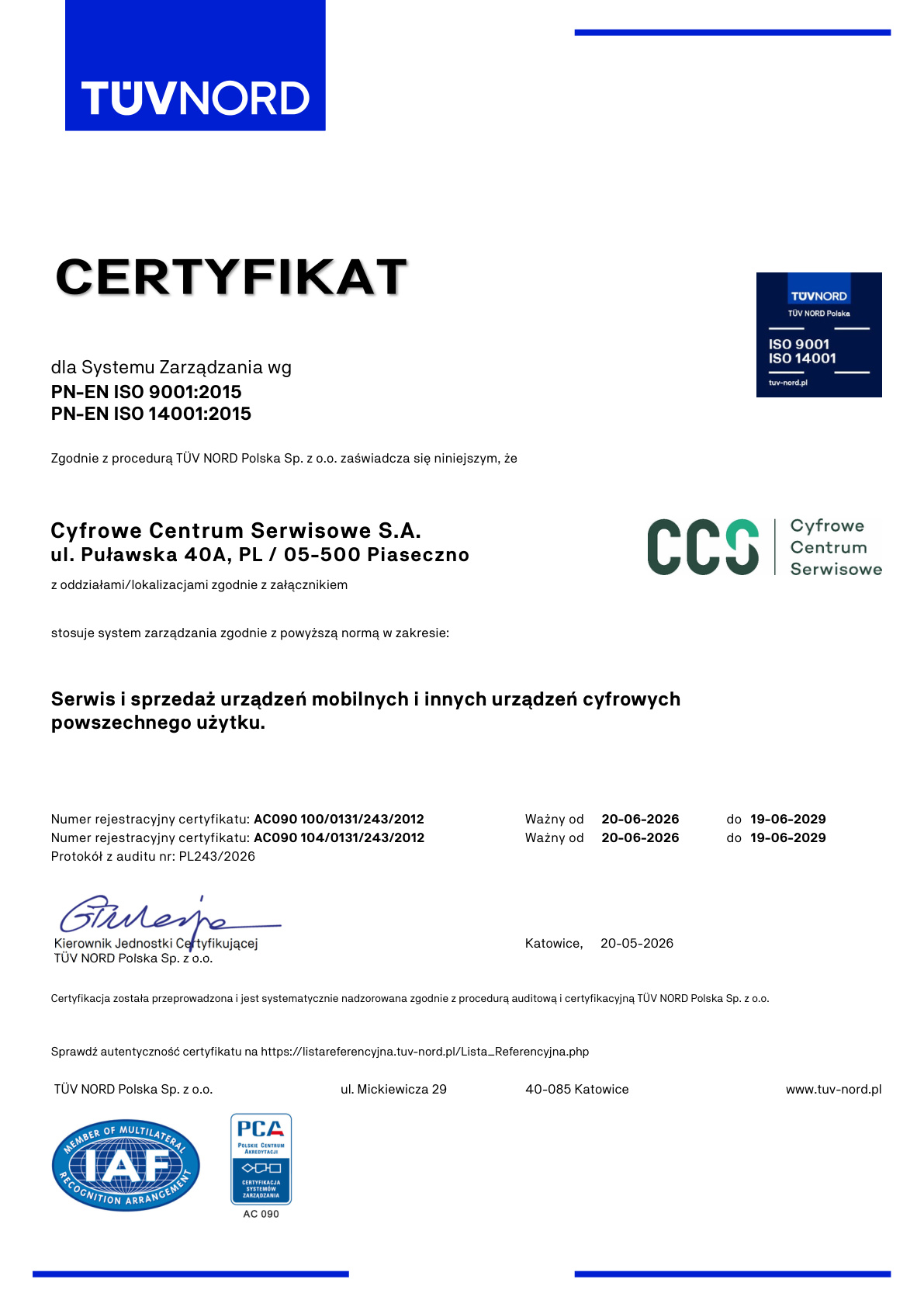 Certyfikat CCS
